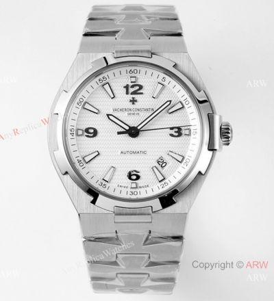 8 Factory Clone Vacheron Constantin Overseas 42mm Wrist White Dial Stainless Steel 47040